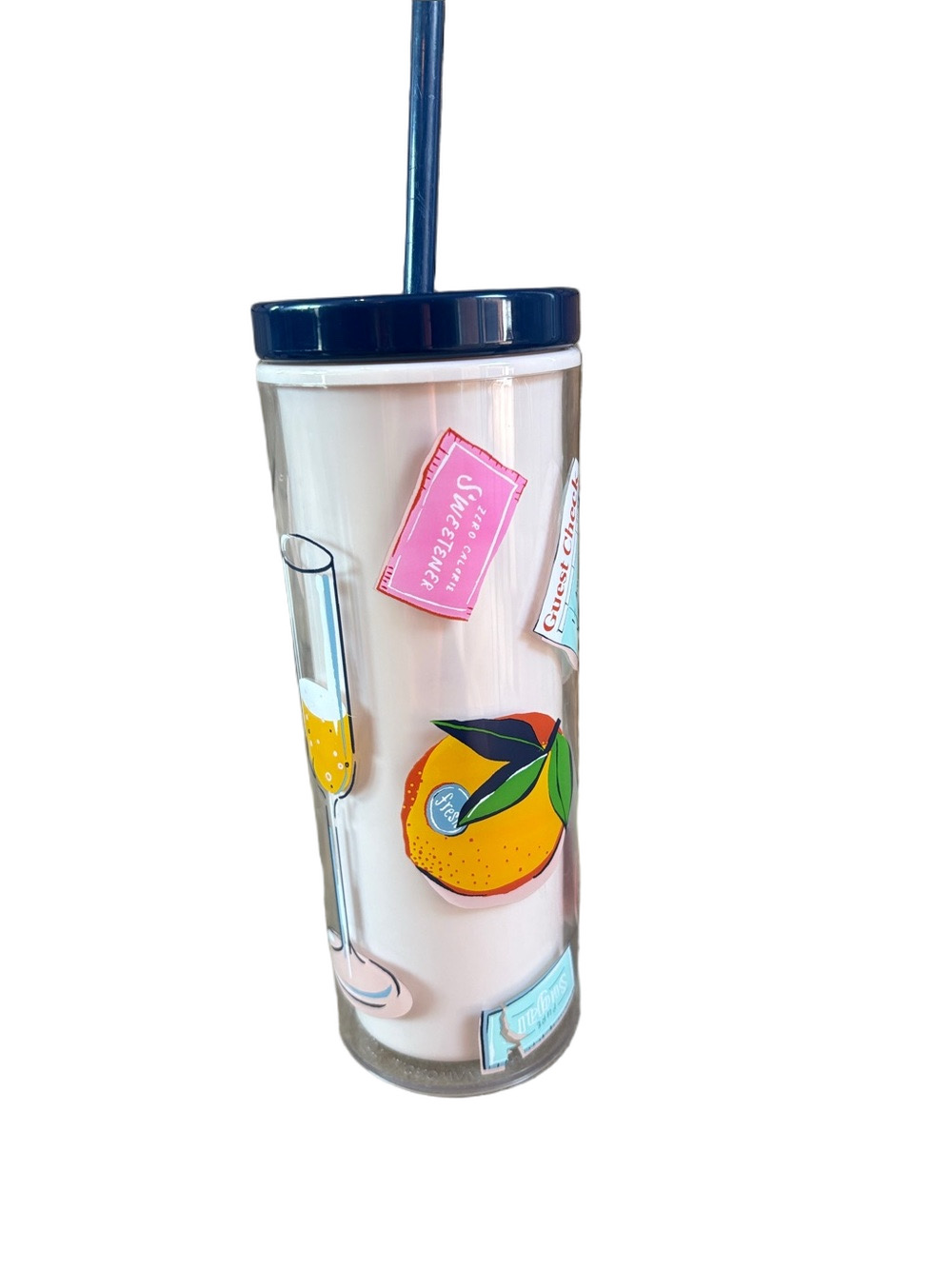 Kate Spade New York plastic drink tumbler with lid and straw